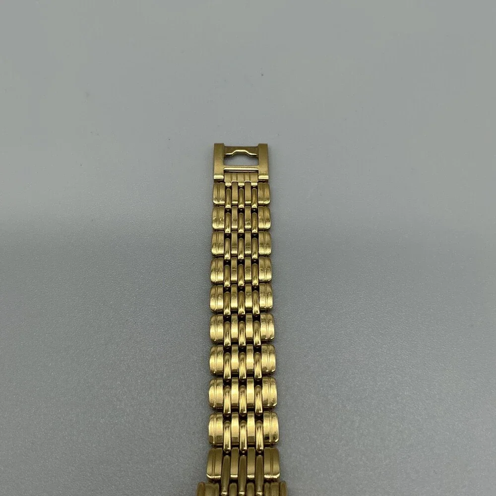Armitron Diamond 26/5182 Womens Watch 17mm Black Gold Tone New Battery 7.25